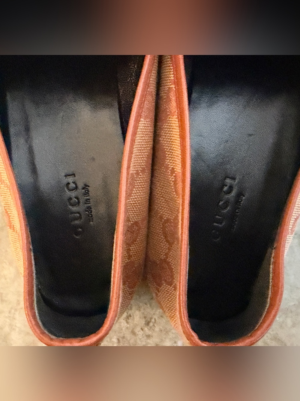 GUCCI JORDAAN HORSEBIT LOAFER BEIGE GG SIGNATURE TAN LEATHER TRIM 40 / 10 US - Picture 8 of 11
